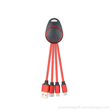 Custom Promotional Items 3 in 1 LED Light up Logo USB Charging Cable with CE ROHS Certificates